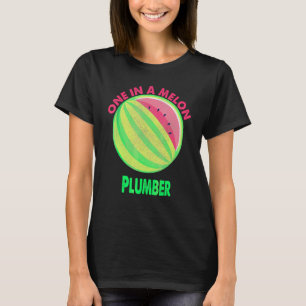 Een in een meloen loodgieter watermeloen pensioen t-shirt