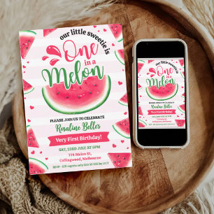 Een in een meloen meisje eerste verjaardag 1e verj kaart