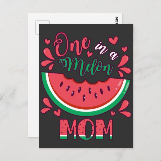 Een in een Meloen Moeder Verjaardagsfeestje Briefkaart (Voorkant / Achterkant)