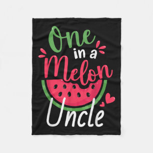 Een in een meloen Oom 1e verjaardag Zomer Familie  Fleece Deken