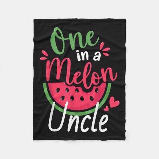 Een in een meloen Oom 1e verjaardag Zomer Familie  Fleece Deken (Voorkant)