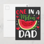 Een in een Meloen Pa B-Day Party Briefkaart (Voorkant / Achterkant)