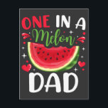 Een in een Meloen Pa B-Day Party Briefkaart<br><div class="desc">One in a Melon Dad B-Day Party Funny design Gift Standaard Briefkaart Classic Collectie.</div>