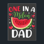Een in een Meloen Pa B-Day Party Briefkaart<br><div class="desc">One in a Melon Dad B-Day Party Funny design Gift Standaard Briefkaart Classic Collectie.</div>