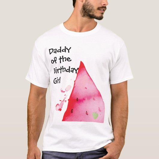 Een in een meloen papa van de verjaardag meisje t-shirt (Voorkant)