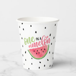 Eén in een meloen papieren bekertje - Roze Bekers