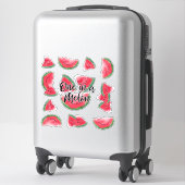 Een in een meloen Quote Watermelon Waterverf Fruit Sticker (Koffer)