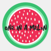 Eén in een meloen ronde sticker (Voorkant)