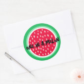 Eén in een meloen ronde sticker (Envelop)