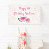 Eén In Een Meloen Schattige Eerste Verjaardag Acht Spandoek (Insitu)