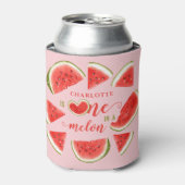 Een in een meloen Schattige Watermeloen Roze 1e Ve Blikjeskoeler (Blikje Voorkant)