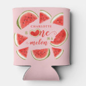 Een in een meloen Schattige Watermeloen Roze 1e Ve Blikjeskoeler (Achterkant)