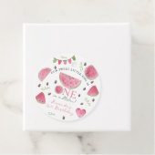 Een in een meloen Schattige Watermelon Meisje 1e V Bedankjes Labels (In situ)