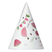 Een in een meloen Schattige Watermelon Meisje 1e V Feesthoedjes (Links)