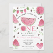 Een in een meloen Schattige Watermelon Meisje 1e V Kaart (Voorkant)