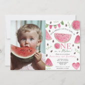 Een in een meloen Schattige Watermelon Meisje 1e V Kaart (Voorkant)