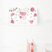 Een in een meloen Schattige Watermelon Meisje 1e V Spandoek (Insitu)