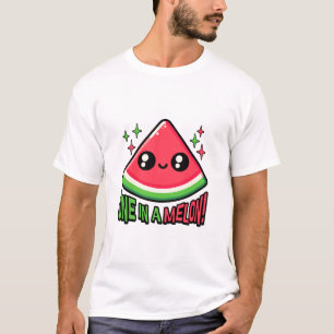 Eén in een meloen! Schattigee Watermeloen Pun T-shirt