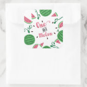 Een in een meloen Sticker, watermeloen Vierkante Sticker (Tas)