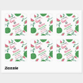 Een in een meloen Sticker, watermeloen Vierkante Sticker (Vel)