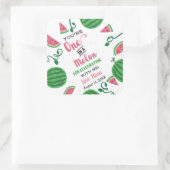 Een in een meloen Sticker, watermeloen Vierkante Sticker (Tas)