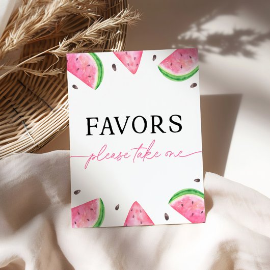 Een in een meloen tafelteken watermeloen gunsten t reclamebord met voetstuk