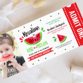 Eén in een meloen Ticket First Birthday Foto Kaart