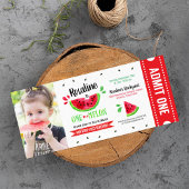 Eén in een meloen Ticket First Birthday Foto Kaart