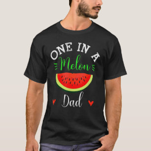 Een in een meloen vader watermeloen zomer familie t-shirt