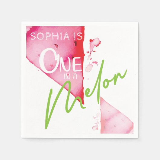 Een in een meloen verjaardag servet (Voorkant)