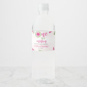 Eén in een meloen verjaardag waterfles label waterfles etiket (Voorkant)