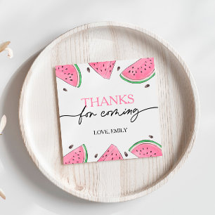 Een in een meloen verjaardag watermeloen dank je bedankjes labels