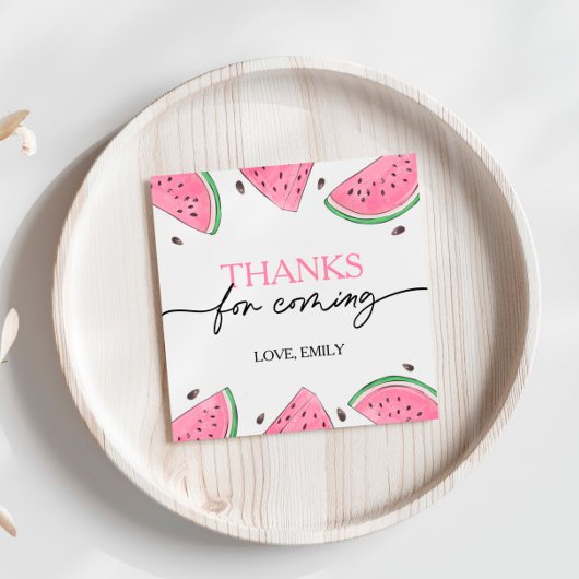Een in een meloen verjaardag watermeloen dank je bedankjes labels