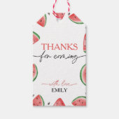 Een in een meloen verjaardag watermeloen dank je cadeaulabel (Voorkant)