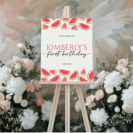 Een in een meloen Verjaardag Welkomstbord Poster