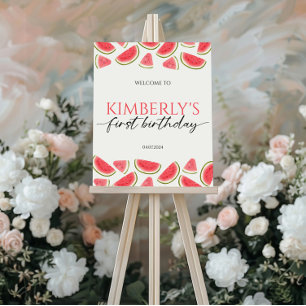 Een in een meloen Verjaardag Welkomstbord Poster