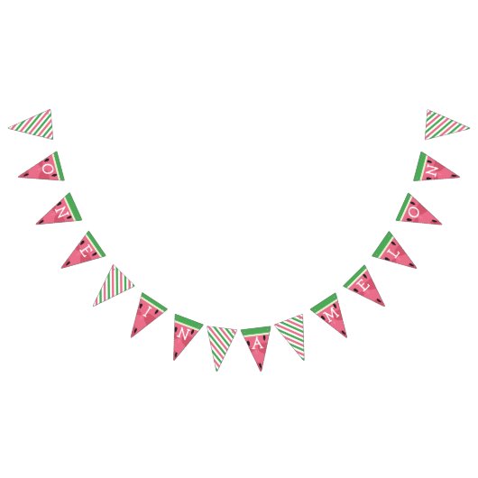 Een in een meloen verjaardagsbanner vlaggetjes (Alle)