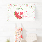 Een in een meloen verjaardagsbanner Watermelon Mei Spandoek (Insitu)