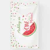 Een in een meloen verjaardagsbanner Watermelon Mei Spandoek (Verticaal)