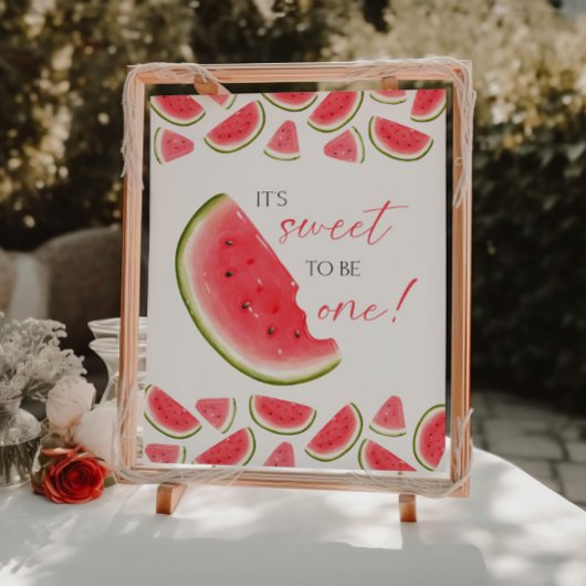 Een in een meloen verjaardagsbord, lief om een te  reclamebord met voetstuk