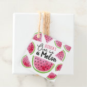 Een in een meloen verjaardagsfeestje bedankjes labels (In situ)