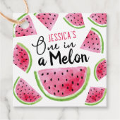 Een in een meloen verjaardagsfeestje bedankjes labels (Voorkant)