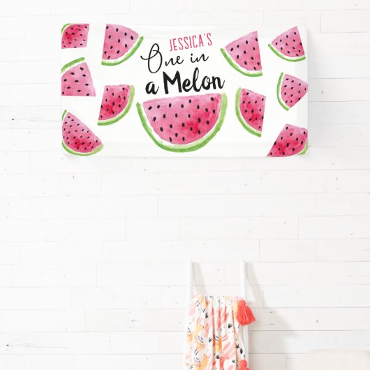 Een in een meloen verjaardagsfeestje spandoek (Insitu)