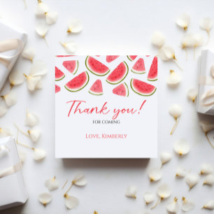 Een in een meloen verjaardagsgunst tag, watermeloe bedankjes labels