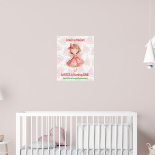 Een in een Meloen VerjaardagsPoster Watermeloen Poster