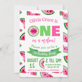 Een in een meloen verjaardagsuitnodiging, watermel kaart