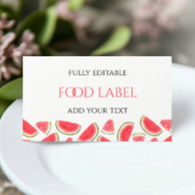 Een in een meloen verjaardagsvoedsel label, waterm