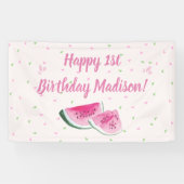 Een in een meloen verkuilt de eerste verjaardag spandoek (Horizontaal)