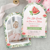 Een in een meloen watermeloen 1e eerste verjaardag kaart