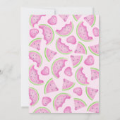 Een in een meloen Watermeloen 1e verjaardag Uitnod Kaart (Achterkant)